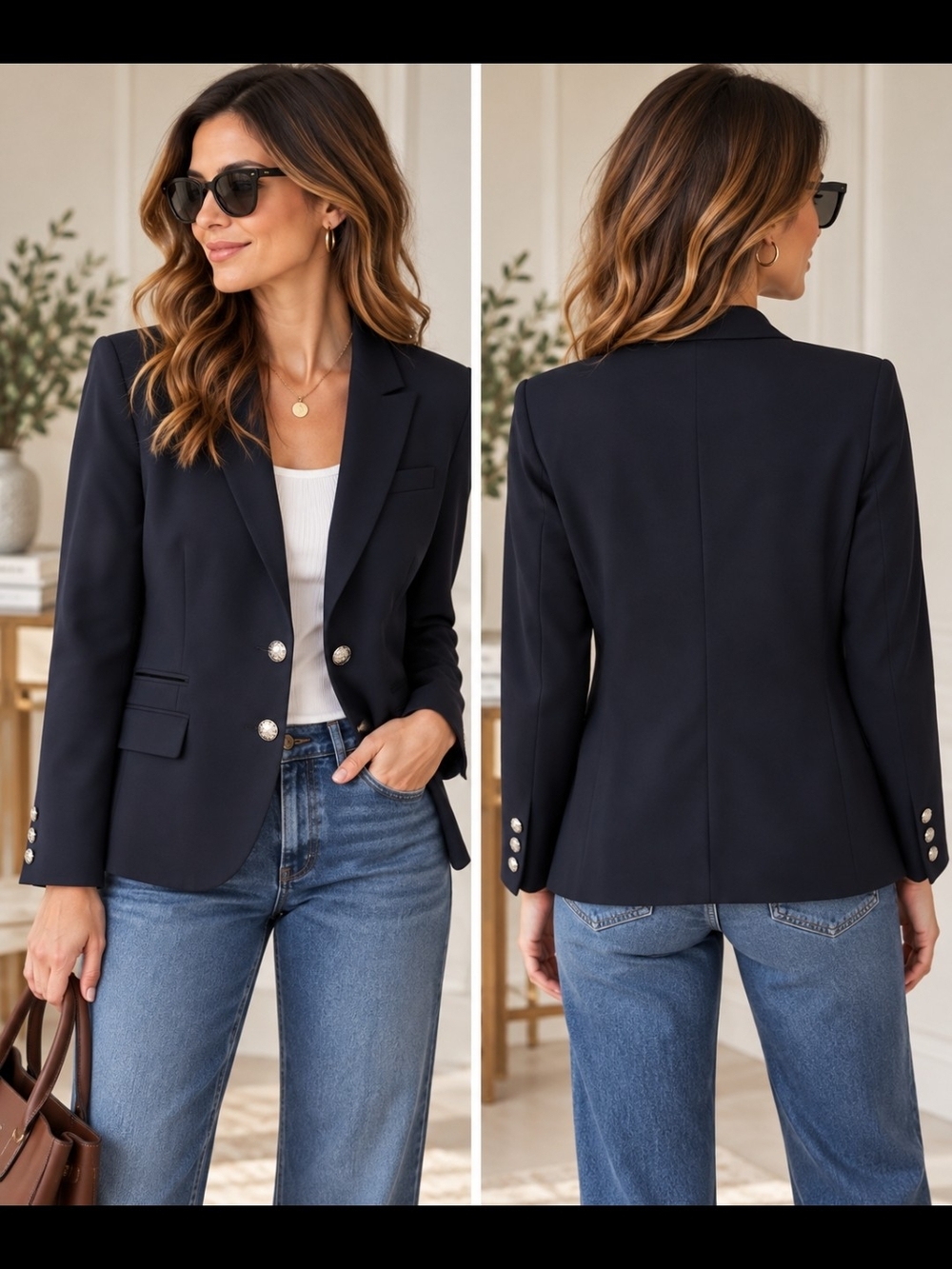 J.Crew Wool Schoolboy Blazer Black Gold Crest Buttons Size 4 Womens